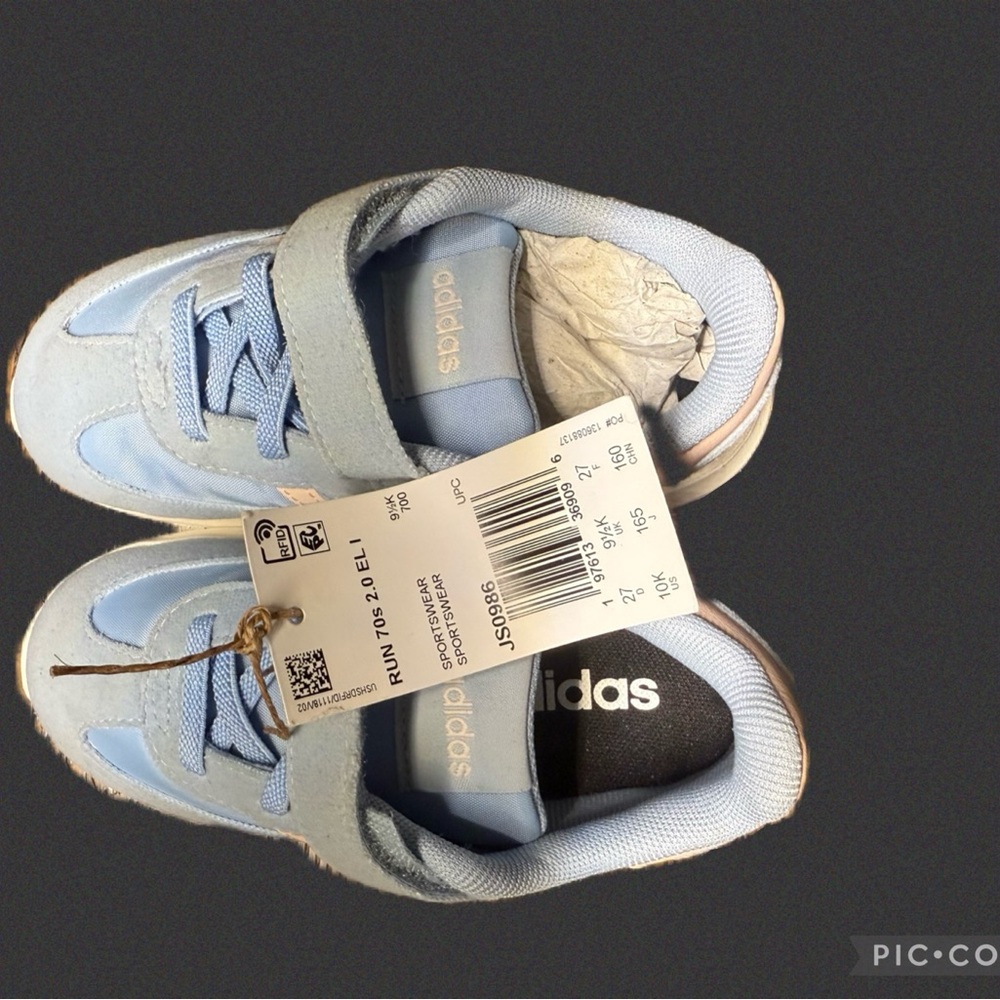Adidas Kids RUN 70s 2.0 EL I Blue Light Pi k Sneakers Shoes 10K - Picture 2 of 3
